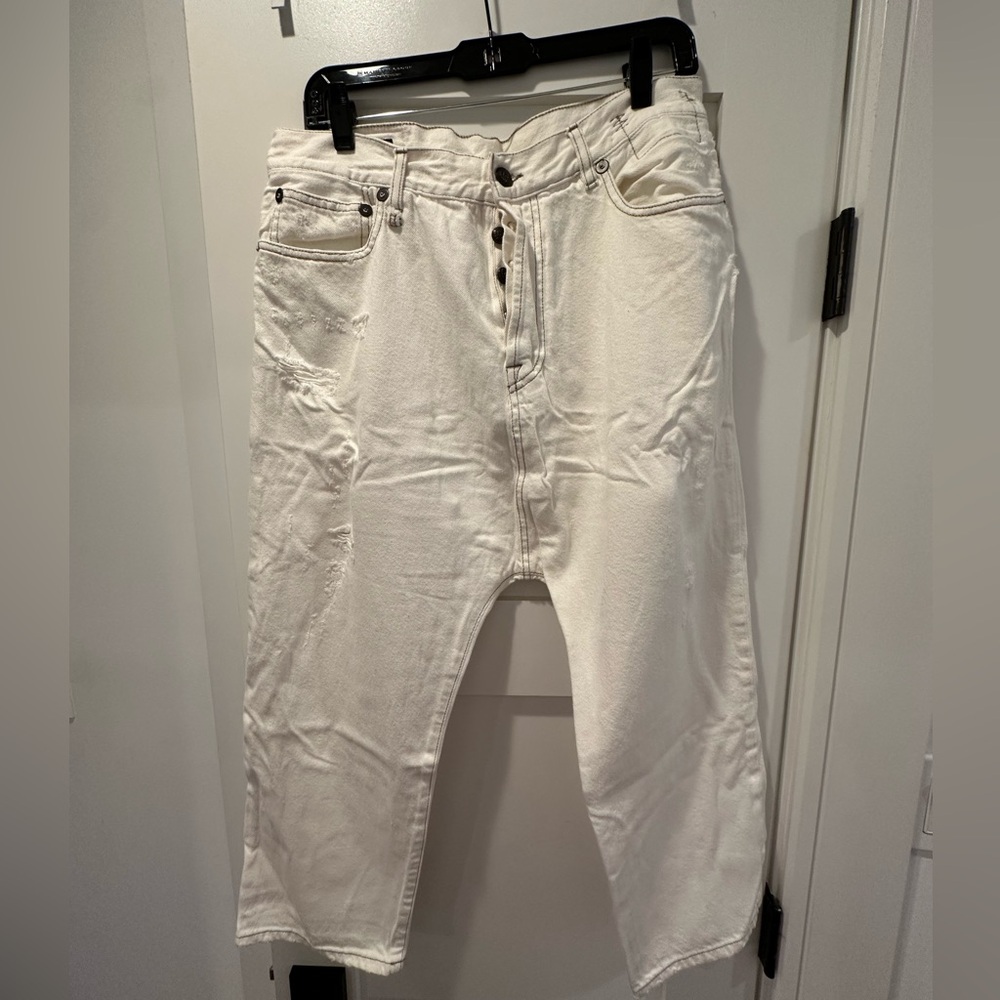 R13 Cream Relaxed Jeans
